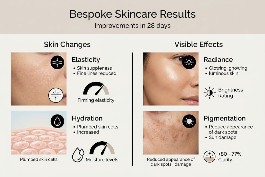 Infographic showing bespoke skincare improvements