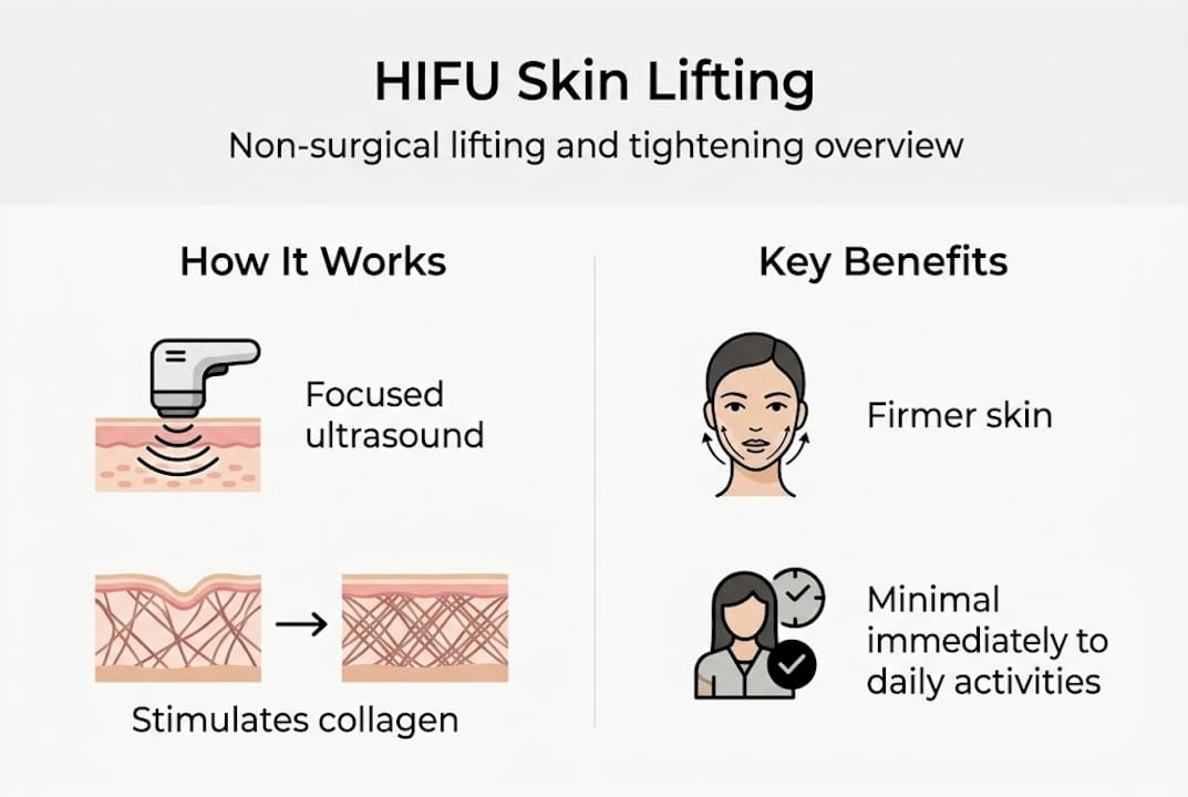 Infographic HIFU skin lifting main points
