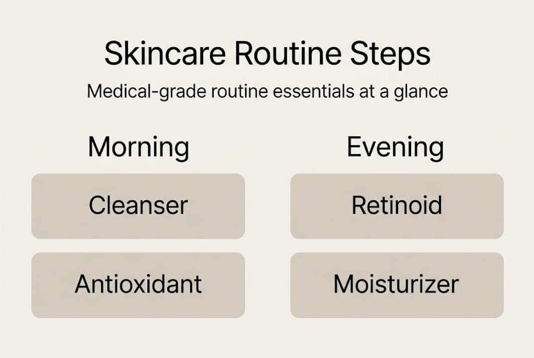 Infographic of medical-grade skincare routine steps
