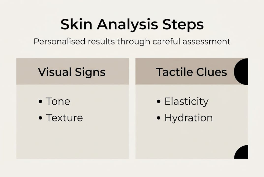 Infographic on skin analysis steps and signs