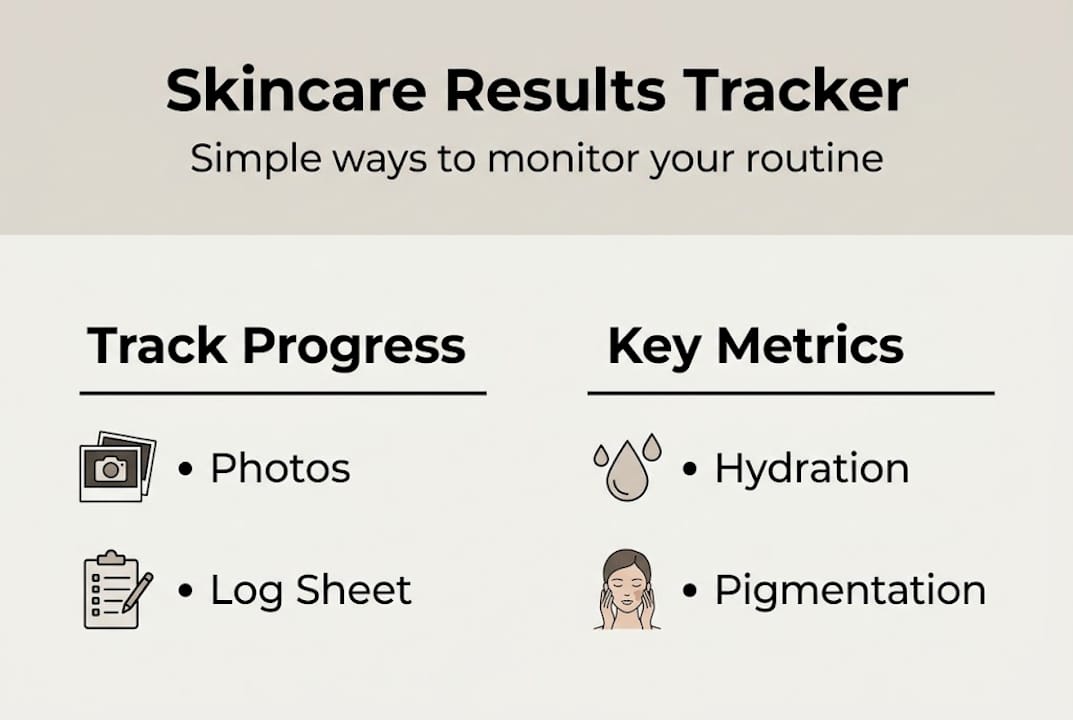 Infographic on skincare progress tracking methods