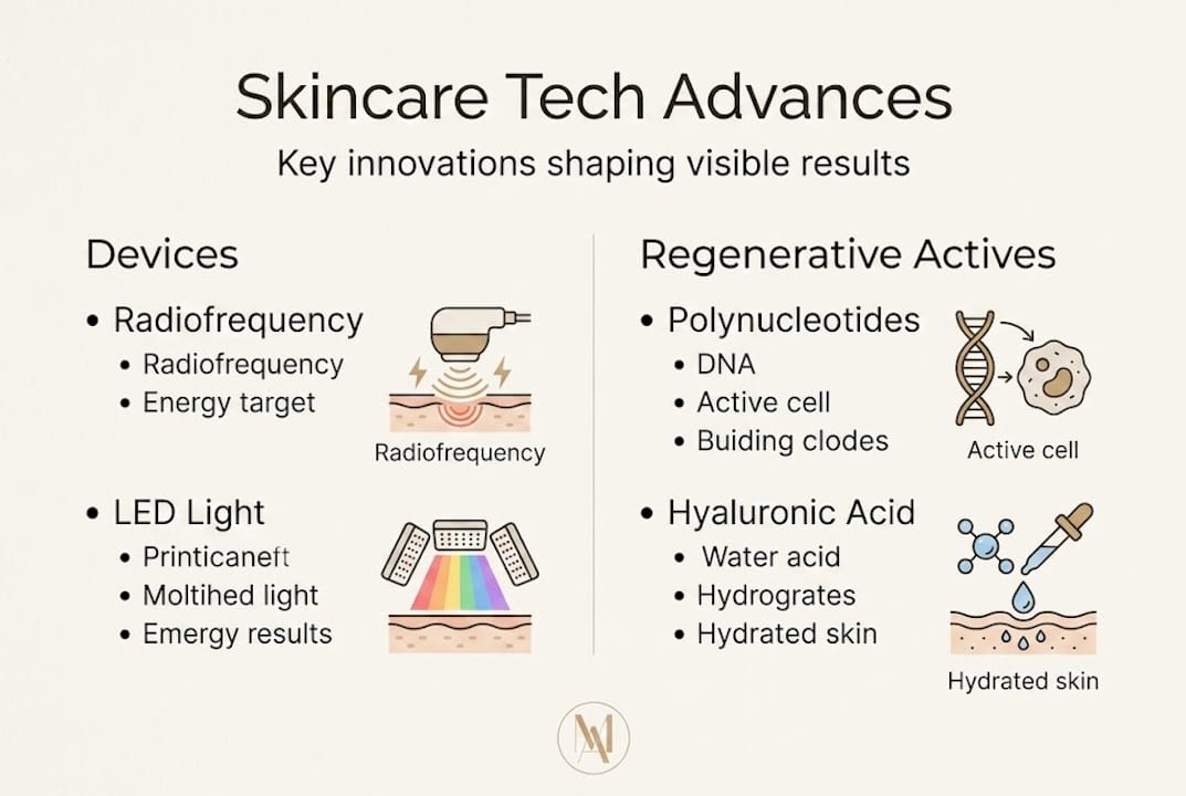 Infographic of key skincare tech advances
