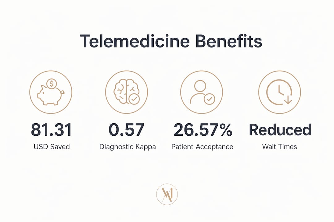 Infographic showing telemedicine skincare key statistics