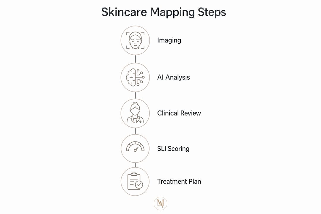 Infographic showing skincare mapping steps
