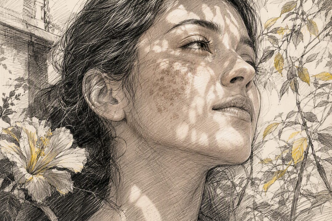 Visible light shadows on pigmented skin