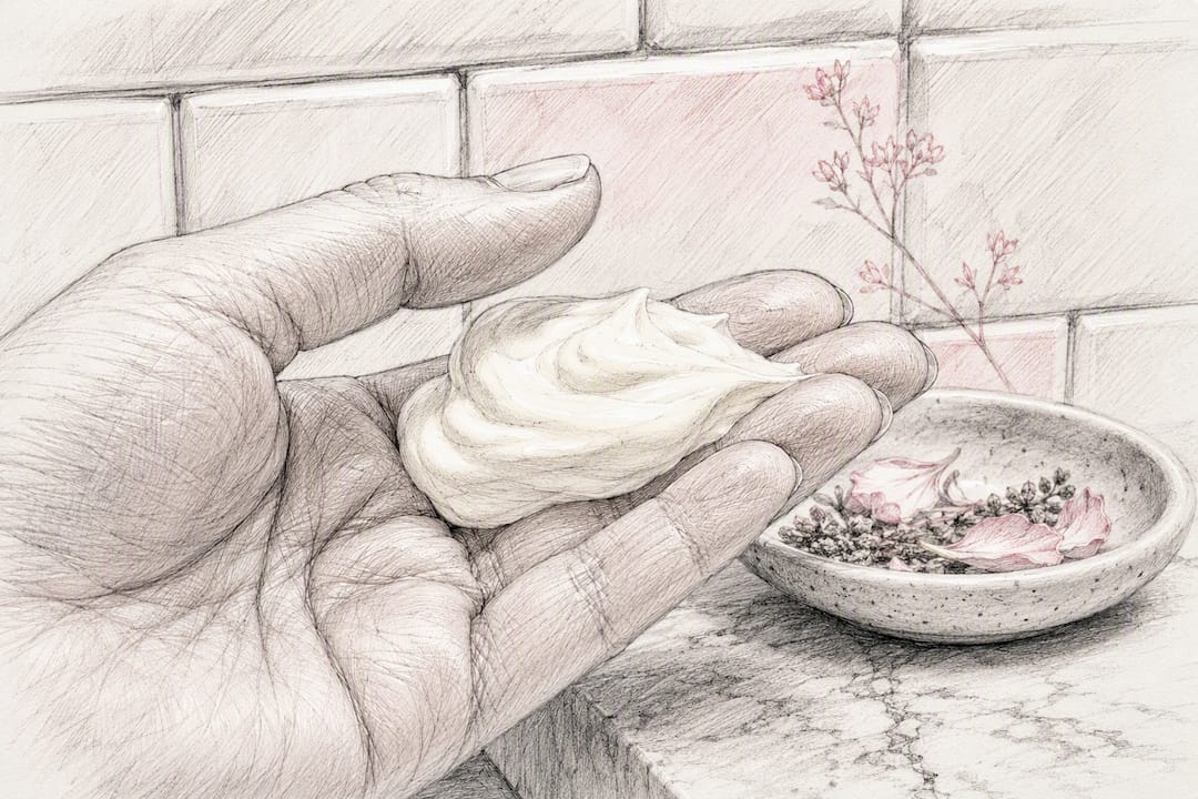 Colloidal sulfur cleanser texture on hand