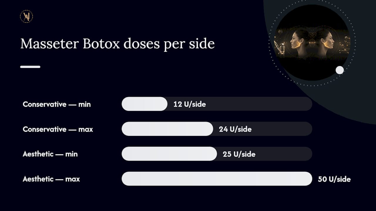 Comparison of masseter Botox dose ranges