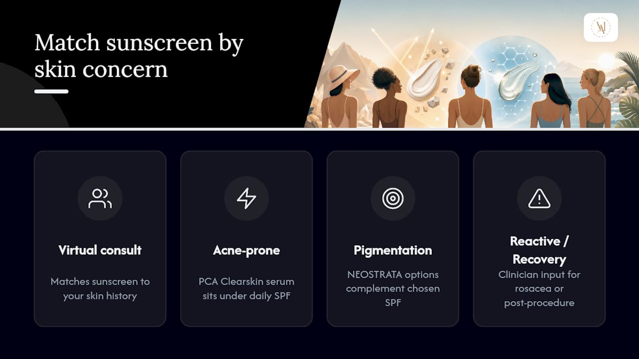 Find the right sunscreen and skincare routine with Them-ethod — overview diagram