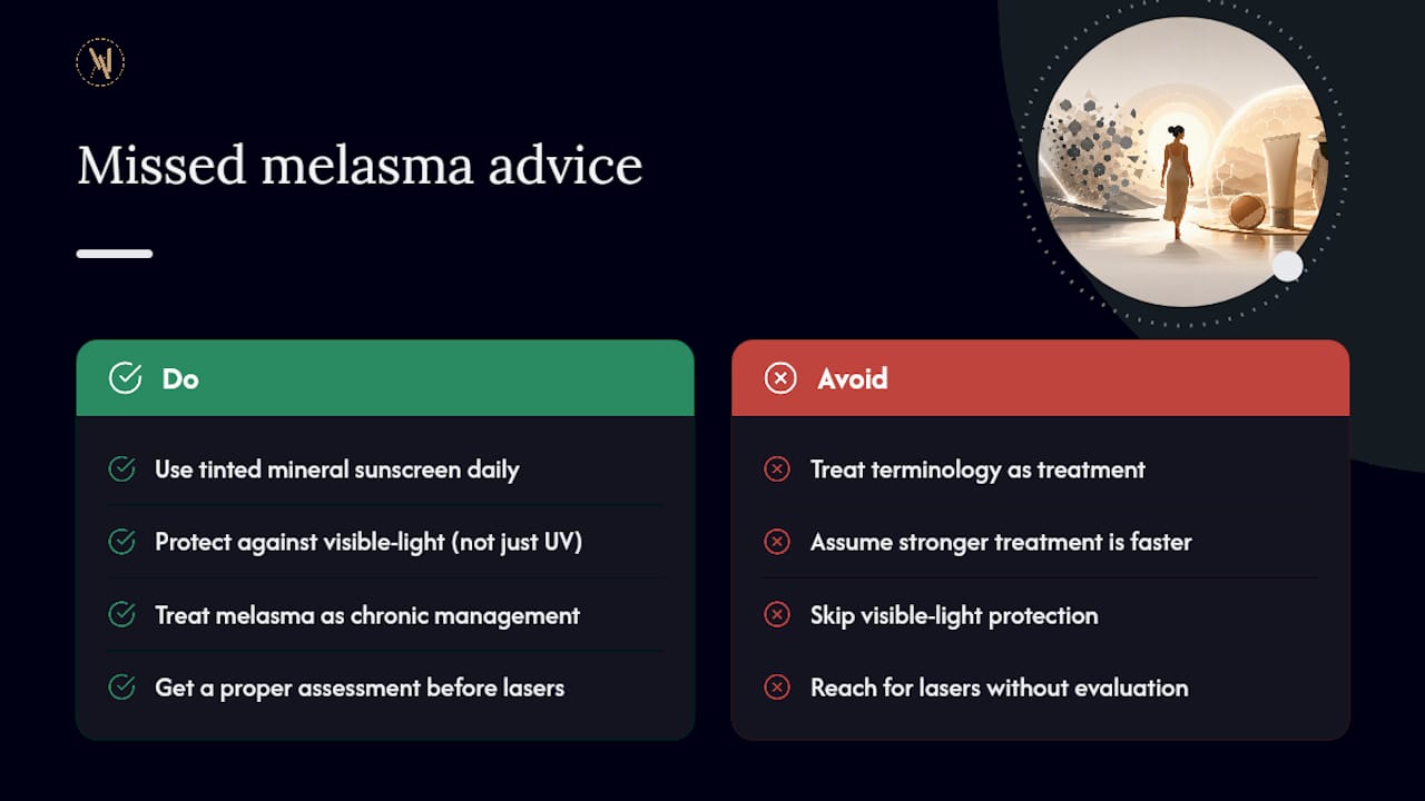 The take that gets missed in most melasma advice — overview diagram