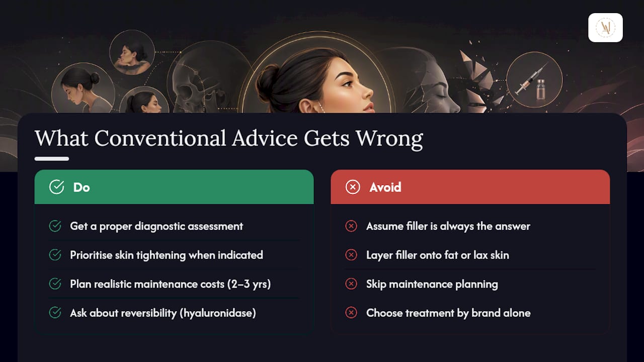 What the conventional advice on jawline contouring gets wrong — overview diagram