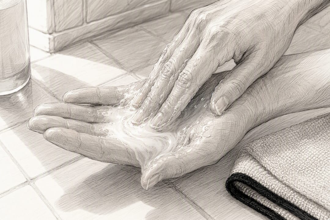 Hands emulsifying oil cleanser with water