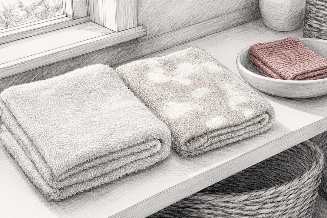 Bleached and spare face towels