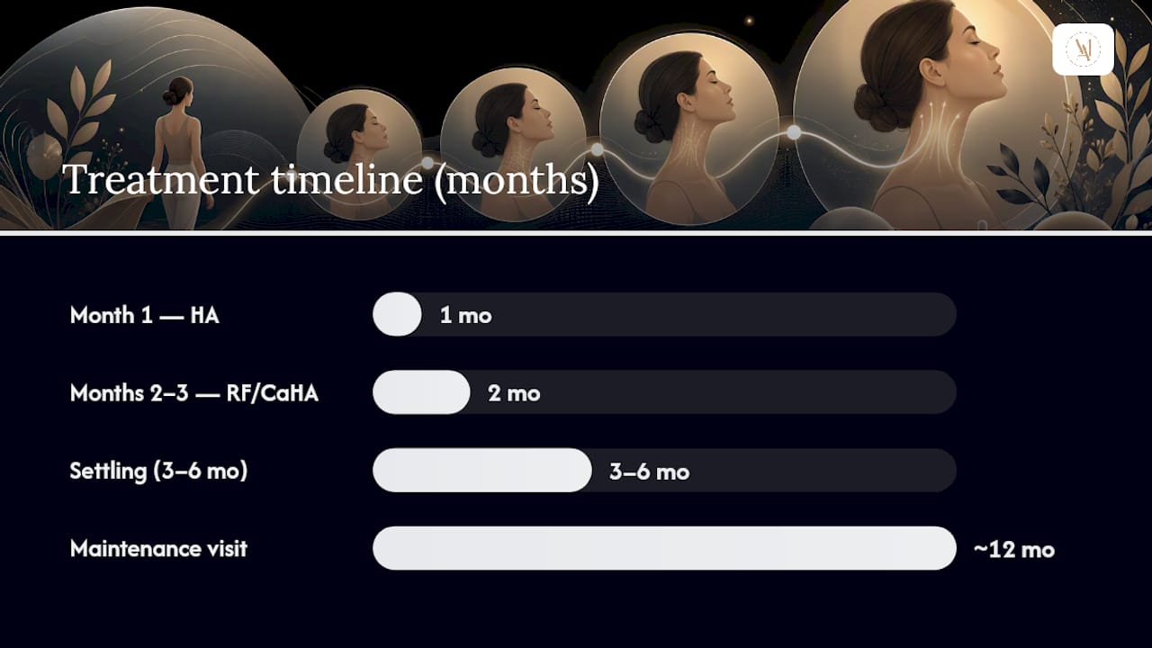 Three to six month neck treatment timeline
