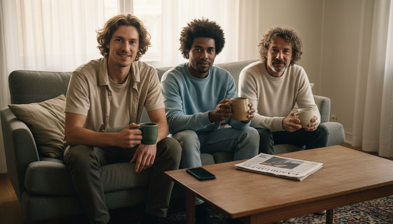 Mænd med alle slags krøllet hår samlet