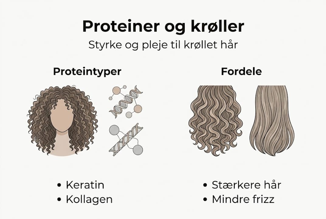 Grafisk oversigt: Sådan gavner protein dit krøllede hår