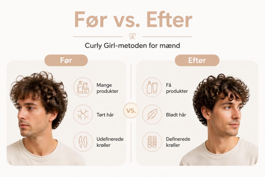 Sådan ser håret ud før og efter Curly Girl-metoden