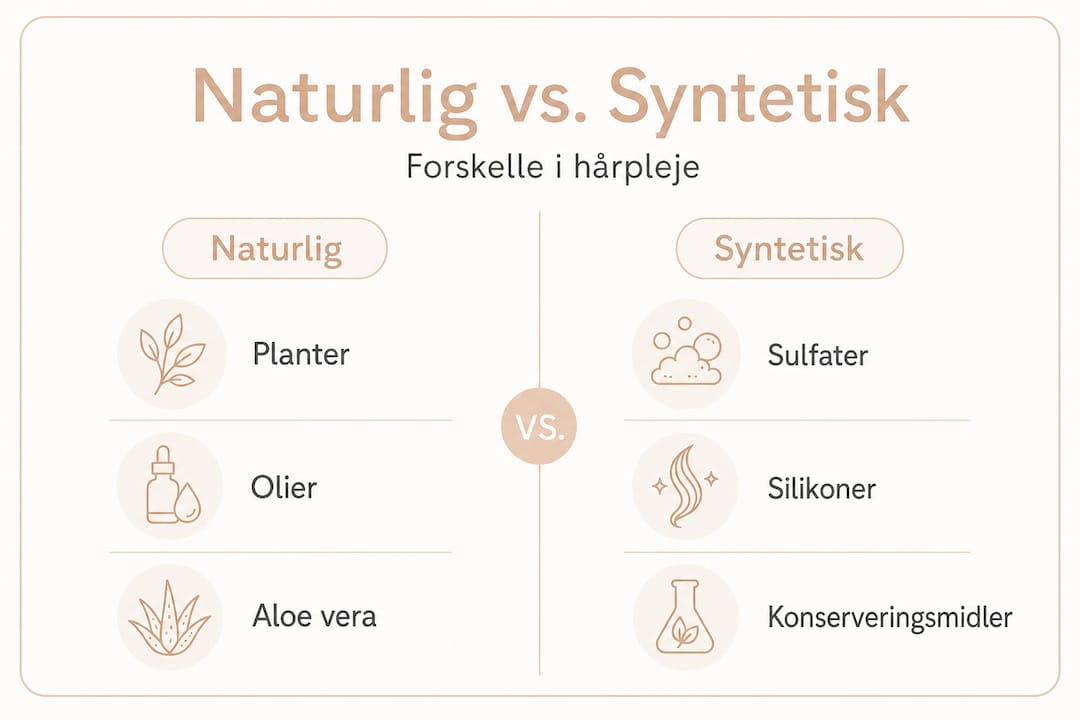 Grafisk oversigt over naturlige vs. syntetiske ingredienser