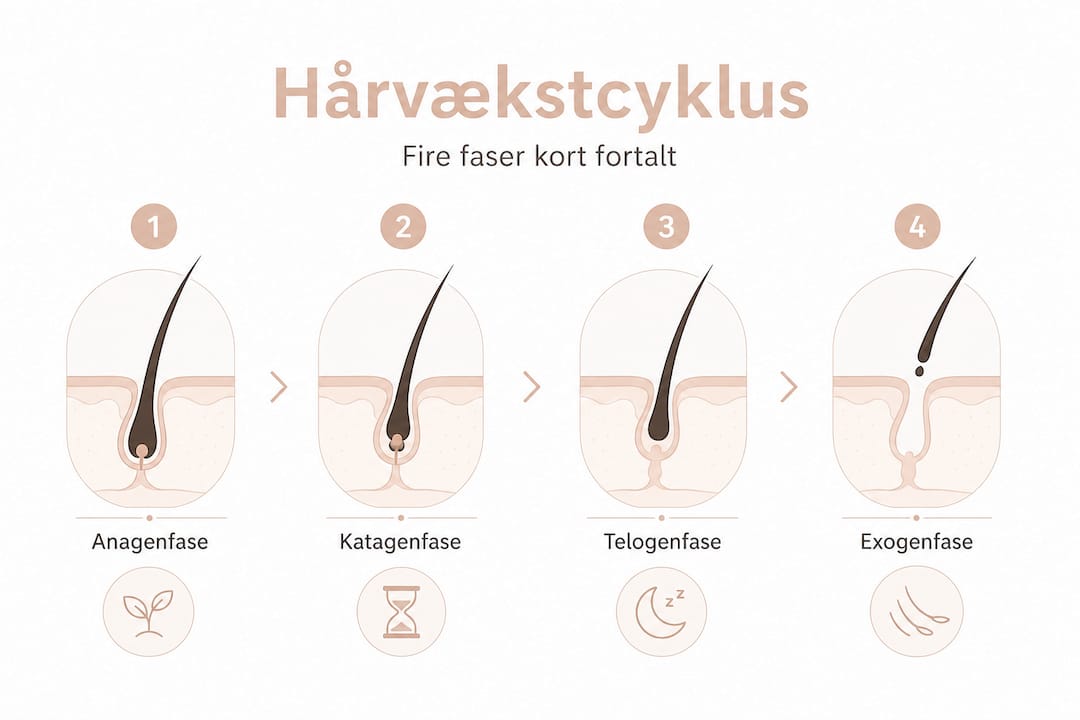 Grafisk oversigt: Sådan forløber hårets fire vækstfaser