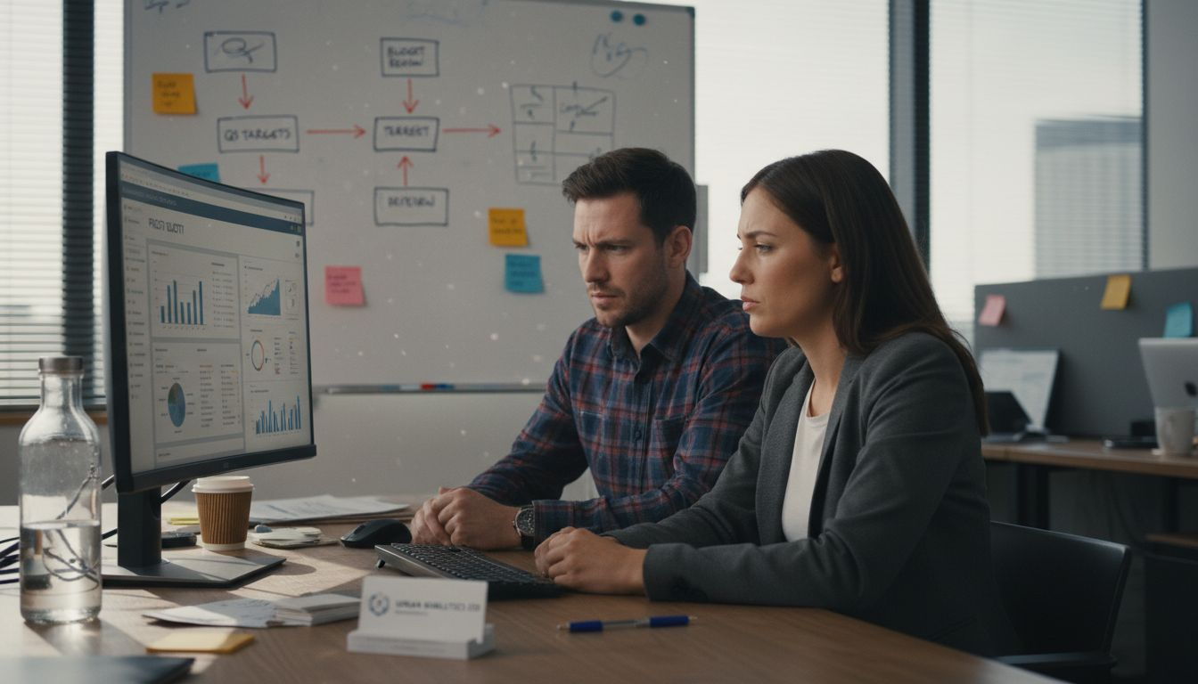 Colleagues working on sales marketing alignment