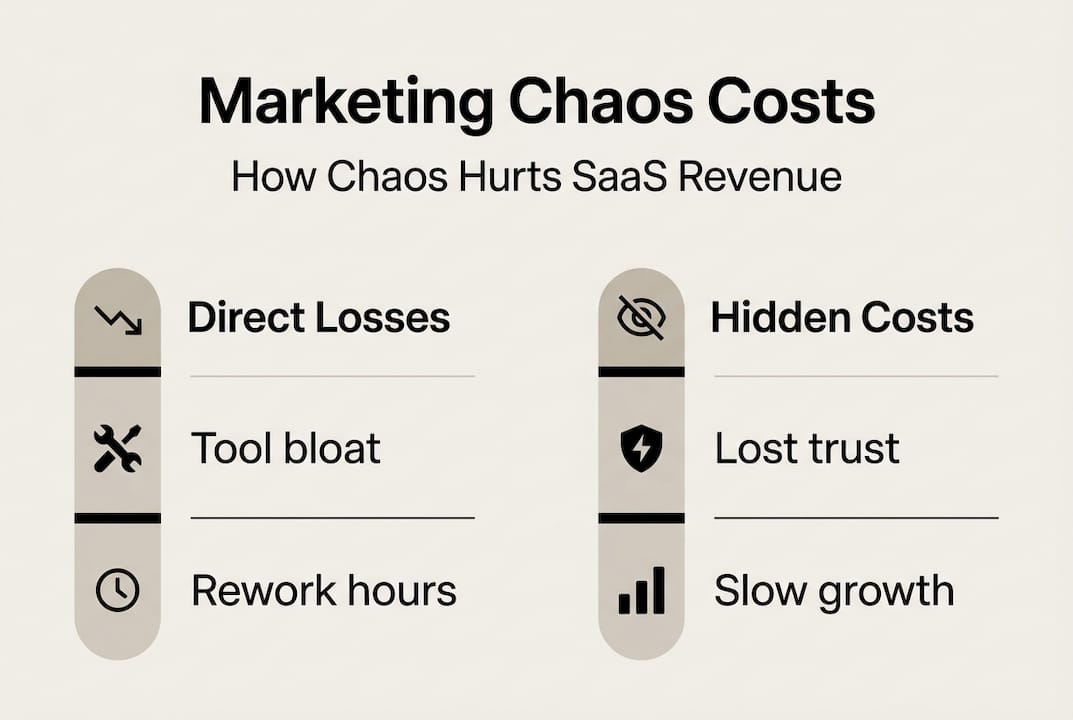 Infographic of SaaS marketing chaos costs