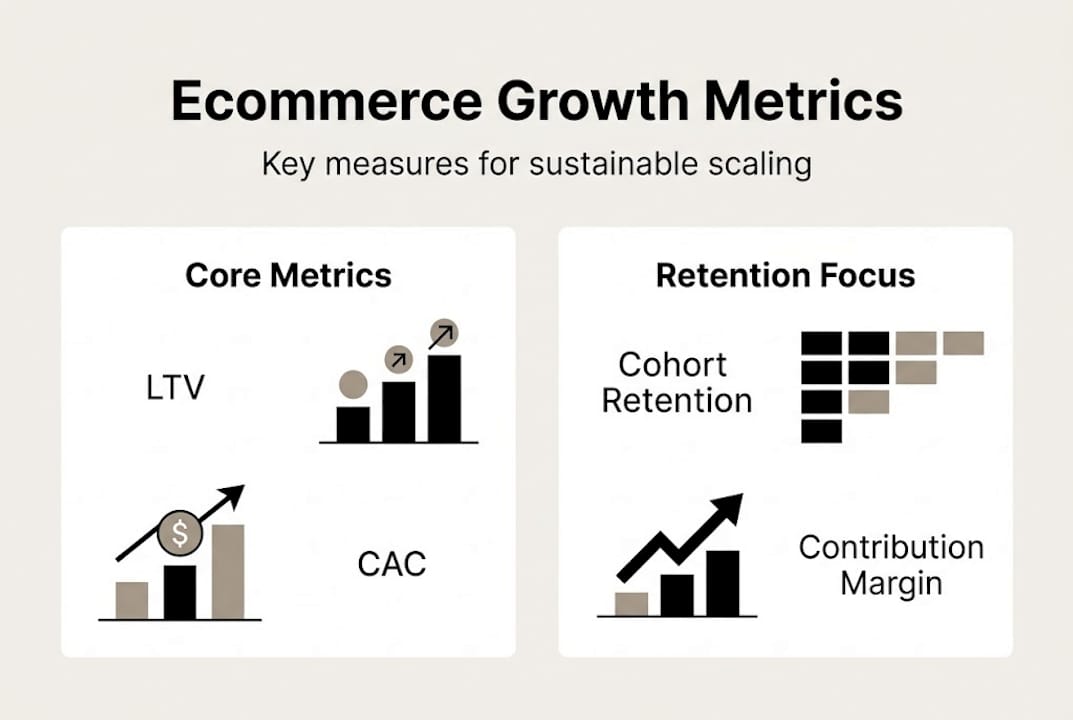Infographic of ecommerce growth metrics and retention