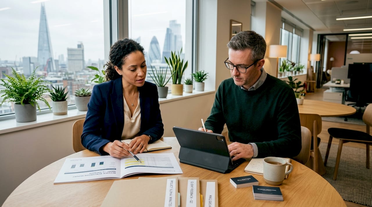 B2B team collaborates on revenue goals
