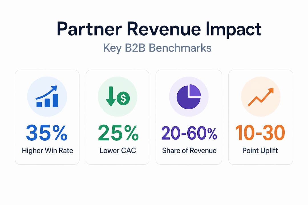 Infographic with key B2B partner revenue stats