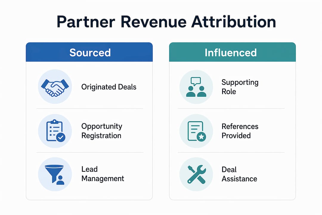 Infographic illustrating types of partner revenue attribution
