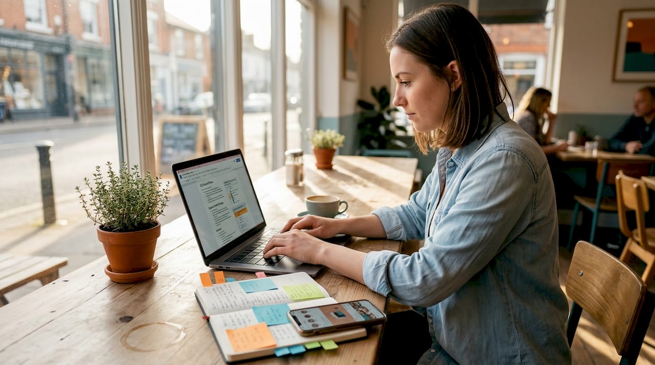Marketer working on organic content strategy