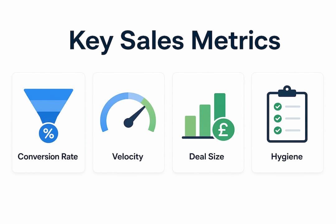 Infographic showing key sales pipeline metrics