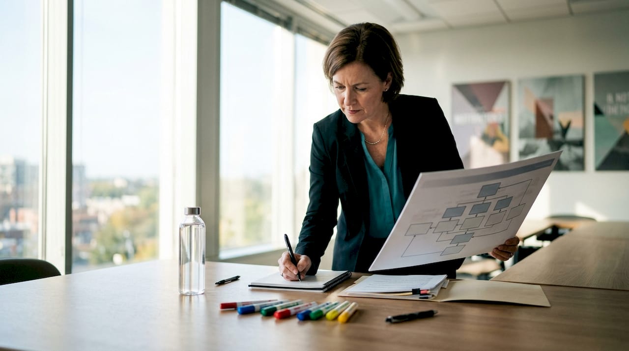 Manager engaged in goal cascading notes