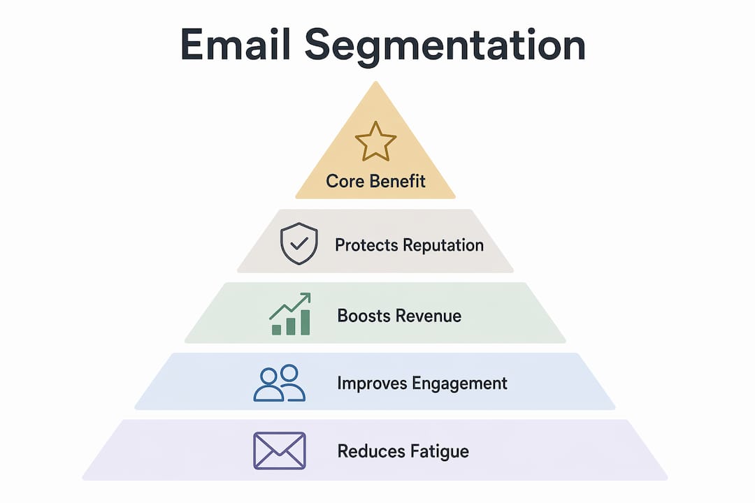 Infographic illustrating ecommerce email segmentation benefits