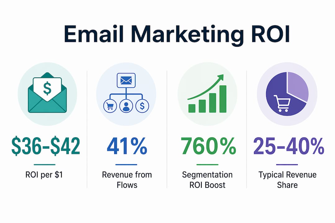 Infographic showing key email marketing ecommerce revenue stats