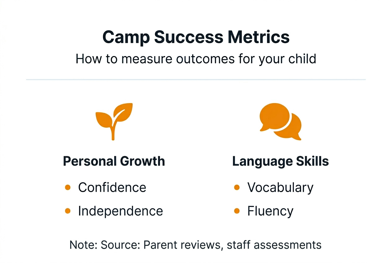 Infographic showing summer camp success metrics