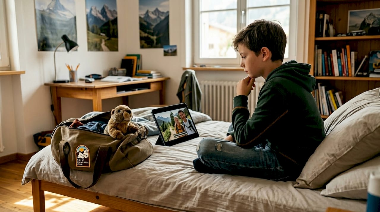 Child preparing emotionally for summer camp