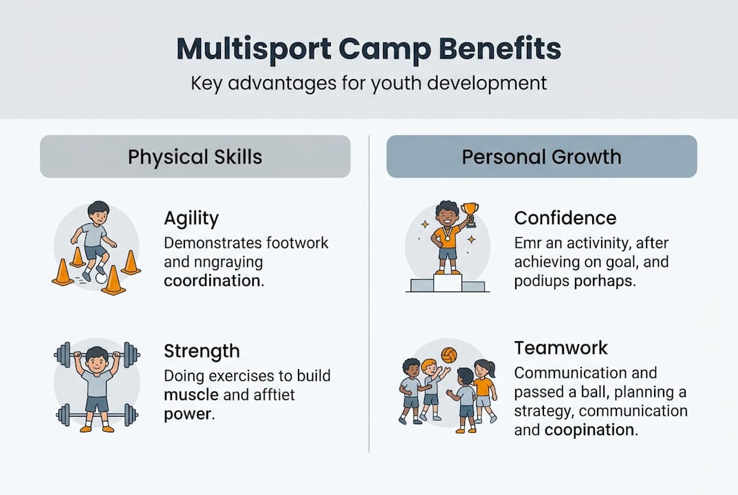 Infographic of multisport camp benefits
