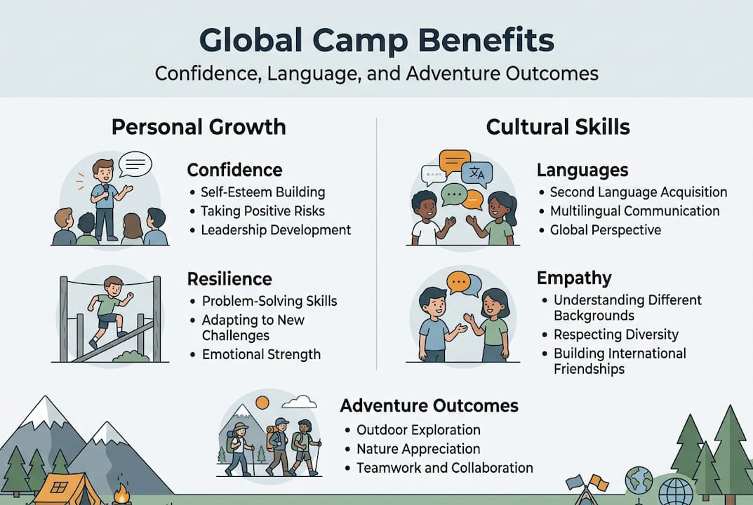 Infographic shows camp benefits for kids