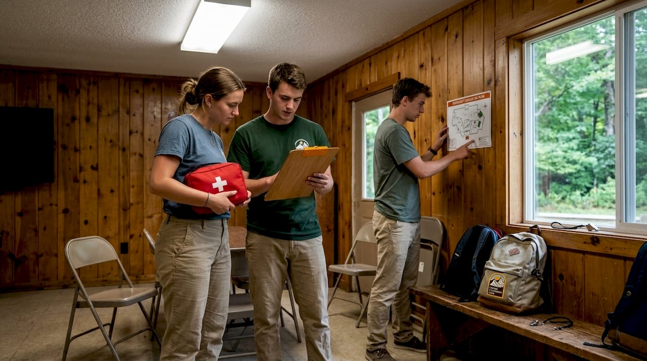 How to organize an international youth camp in 2026 2 Camp staff run realistic safety training drill