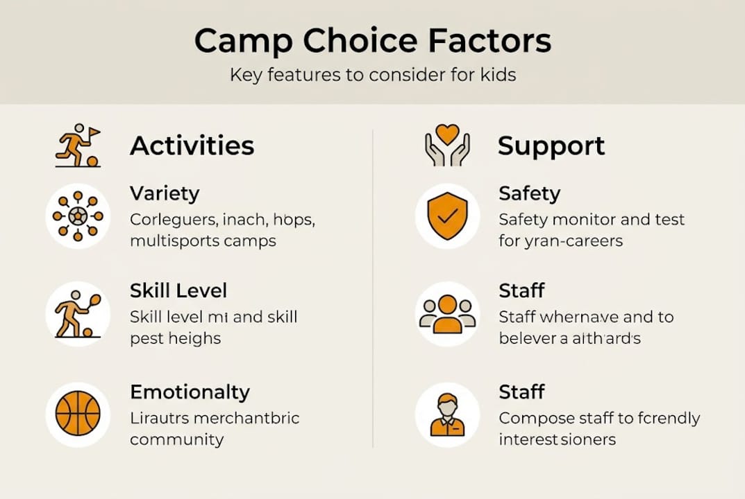 Infographic of top multisport camp selection tips