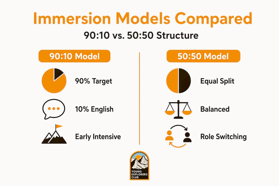 Infographic comparing immersion model structures