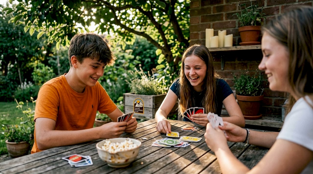 Why Teens Need Unplugged Experiences for Real Growth 2 Teens engaged in unplugged card game at home