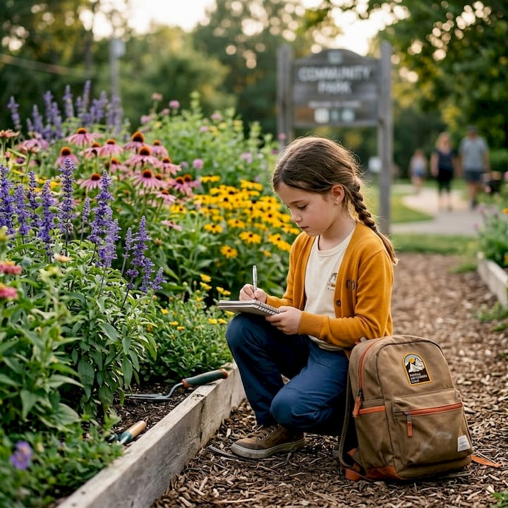 10 Key Benefits of Outdoor Learning for Kids 2 Girl recording observations in school garden journal
