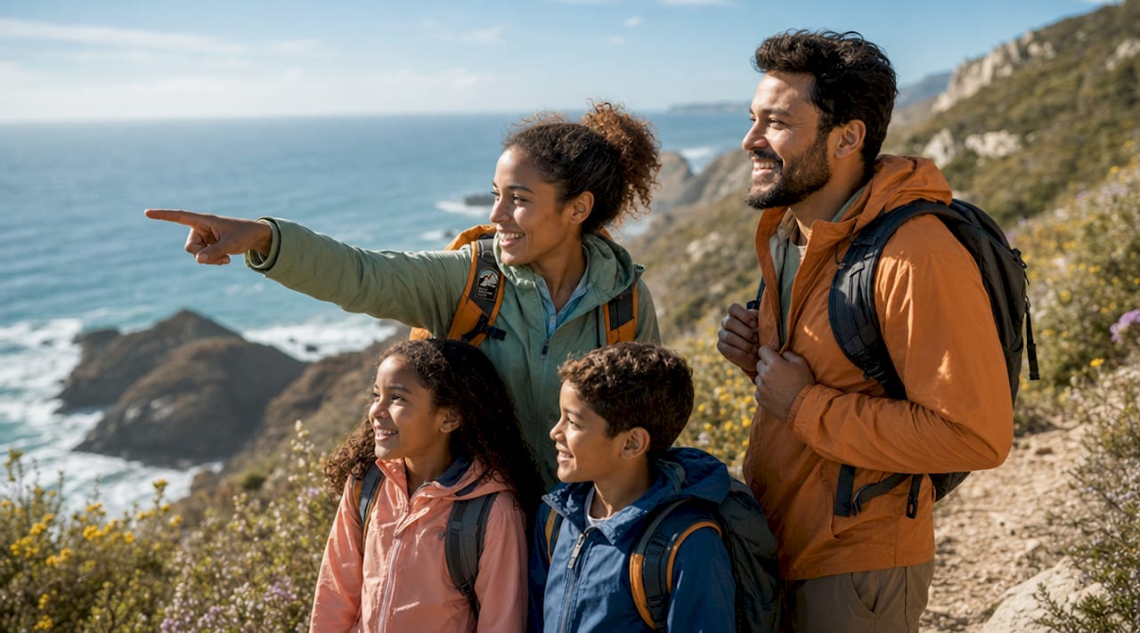 Why Choose Educational Travel for Families 3 Family hiking and bonding outdoors in nature