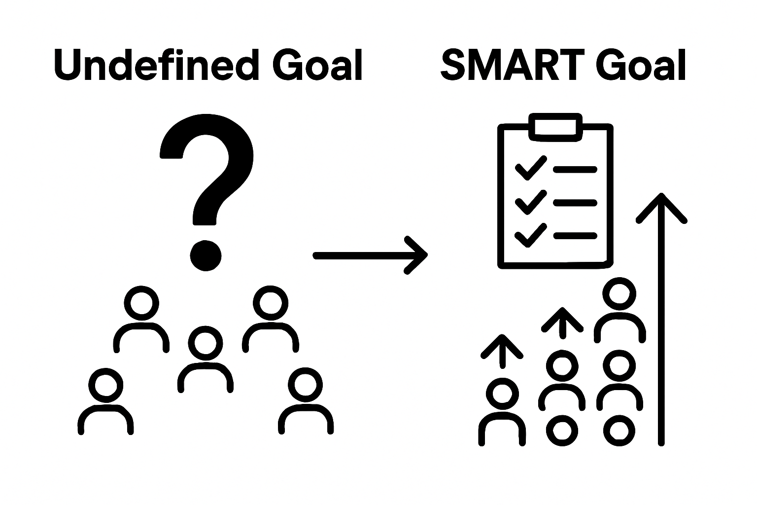 Before-and-after comparison of vague versus SMART social media goal