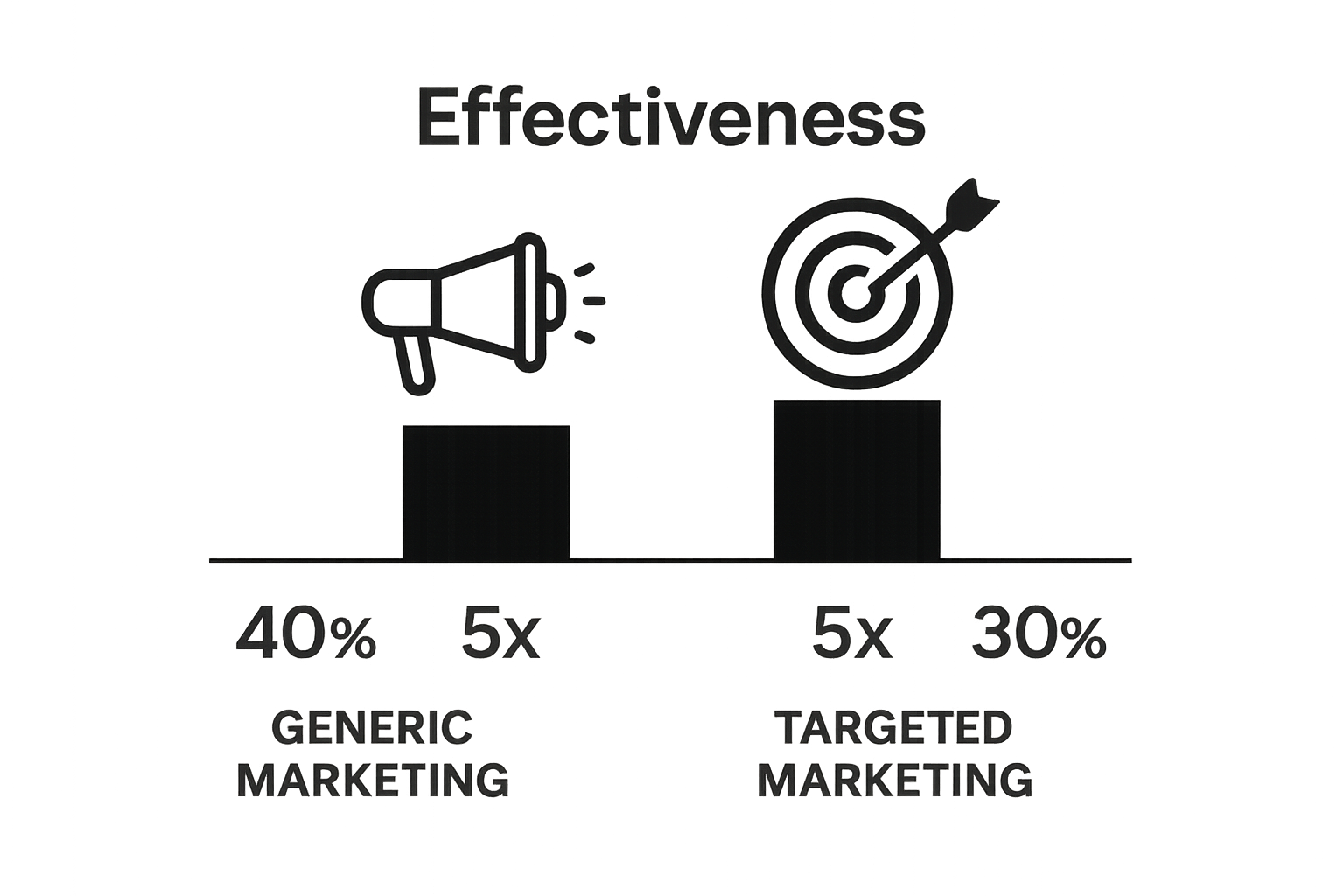 Bar chart comparing generic and targeted marketing effectiveness