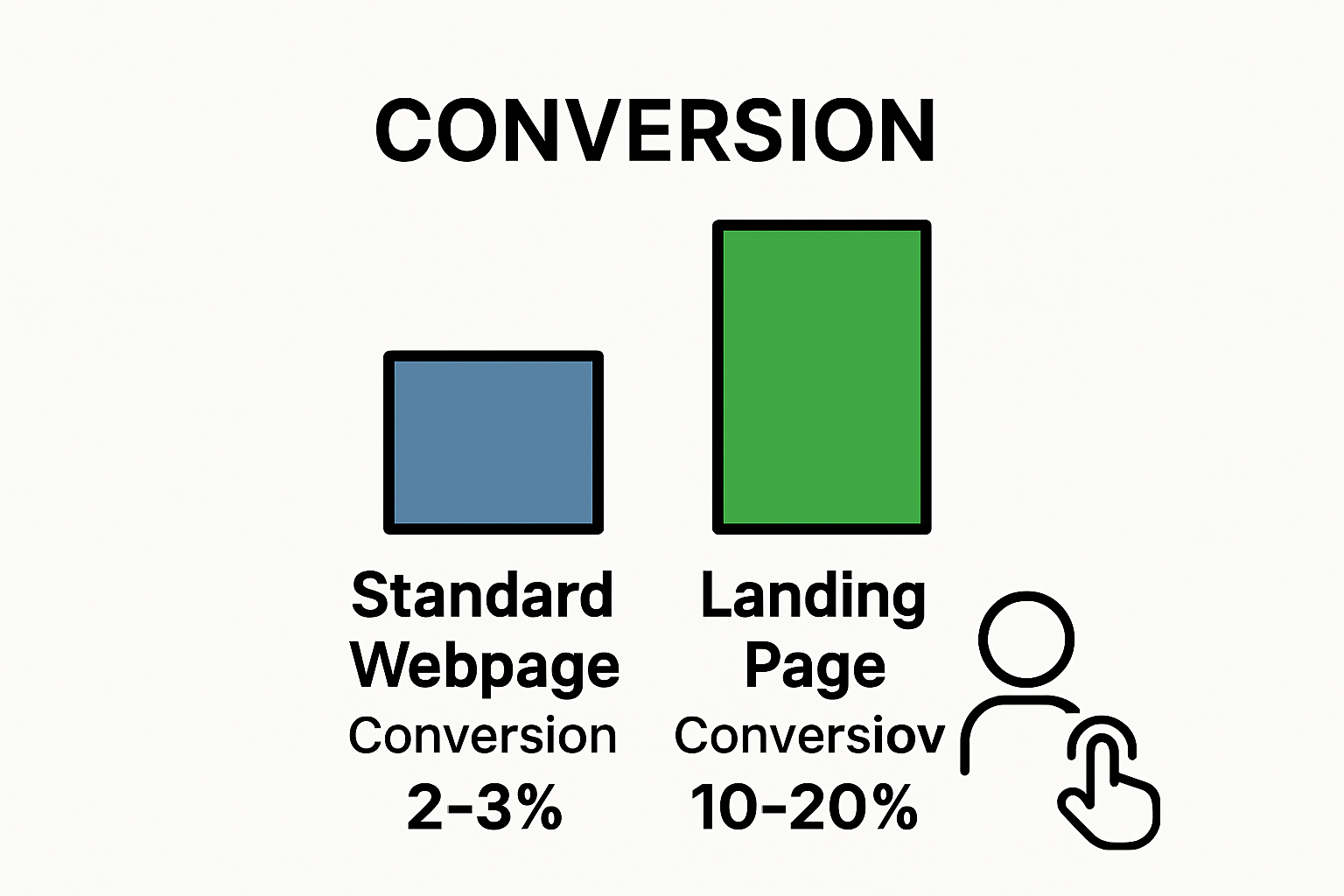 Comparison of conversion rates: landing page vs regular webpage