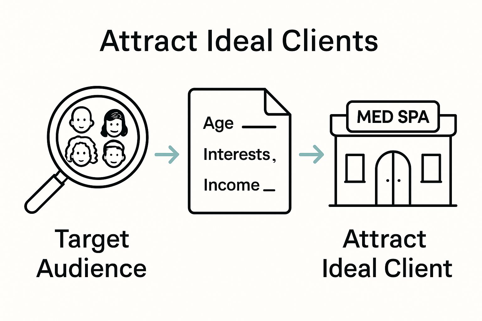 Infographic showing how to define your med spa’s target audience