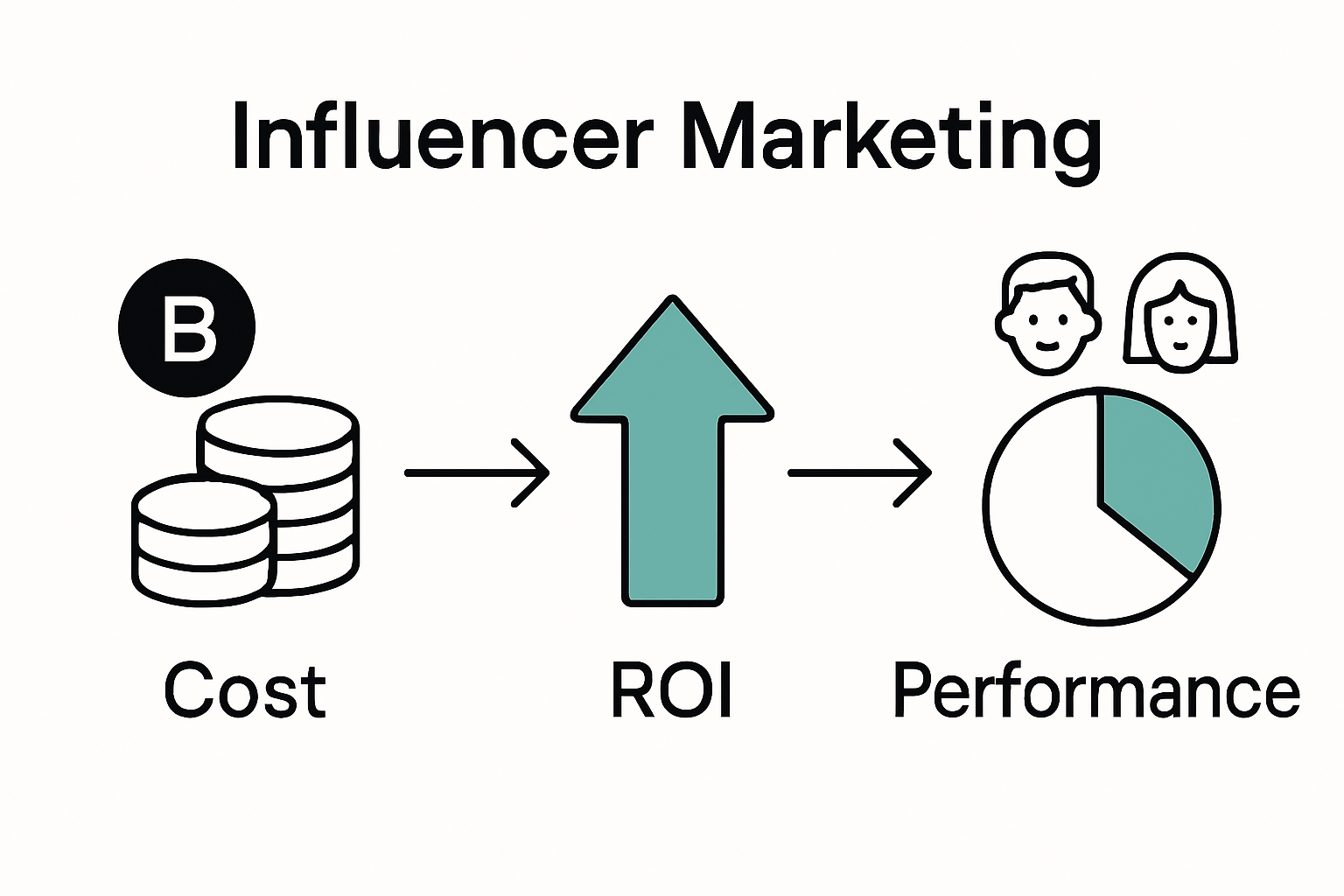 Infographic showing influencer cost, ROI, performance