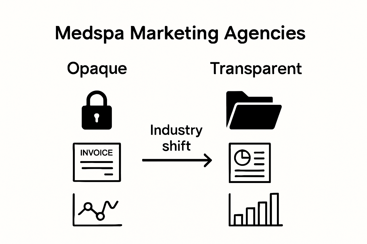 Infographic comparing agency transparency models