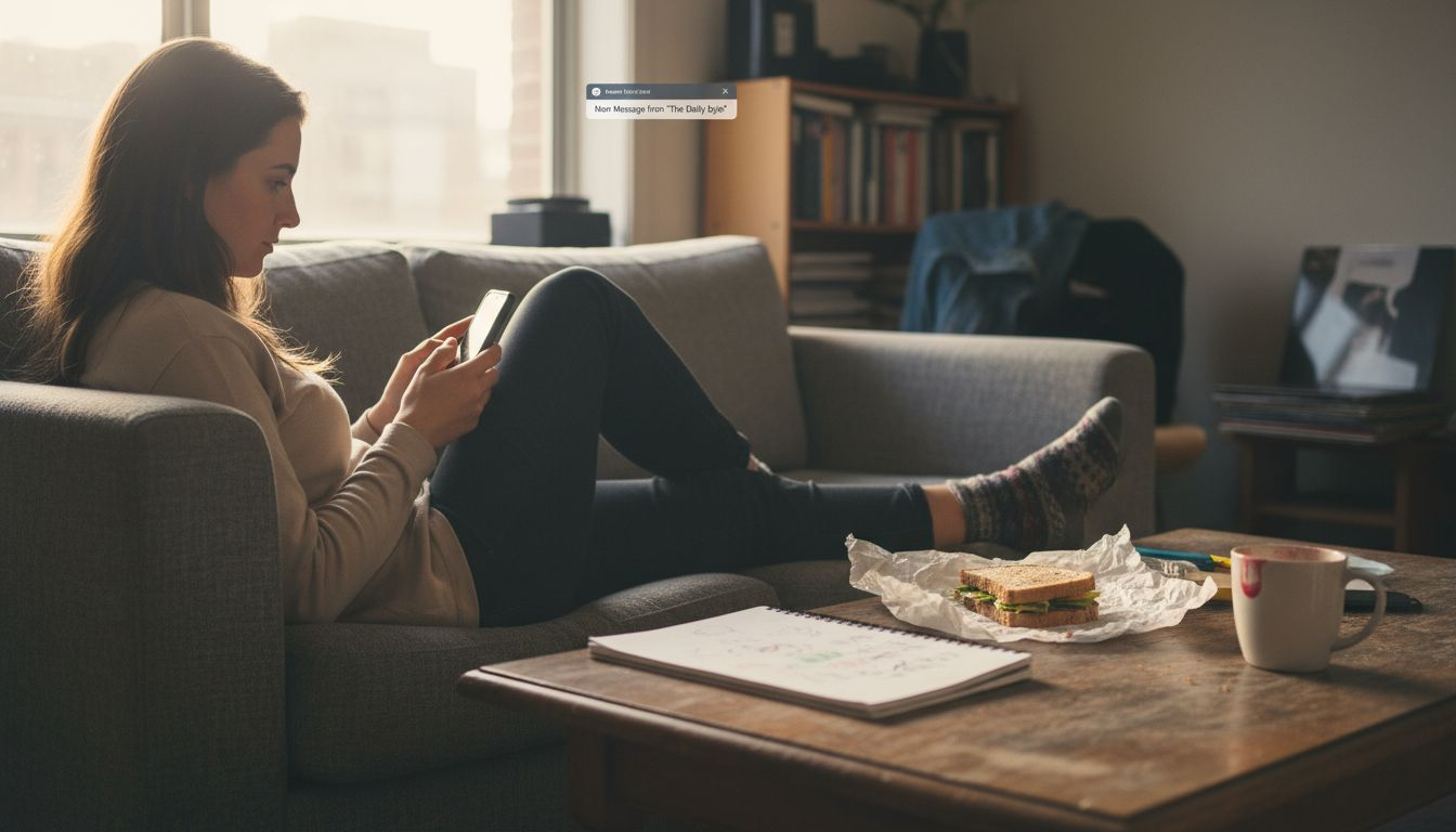 Woman engaging with customers via smartphone